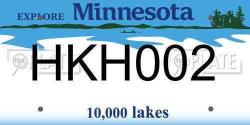 HKH002 Minnesota License Plate