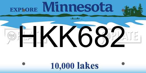 HKK682 Minnesota License Plate