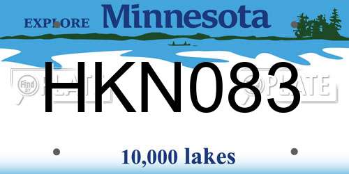 HKN083 Minnesota License Plate