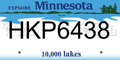 HKP6438 Minnesota License Plate