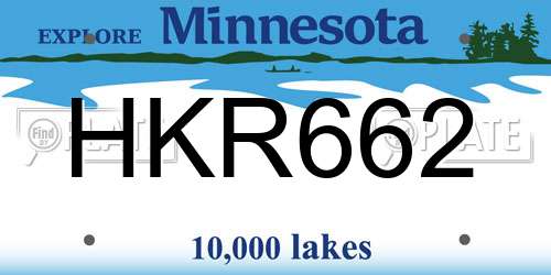 HKR662 Minnesota License Plate