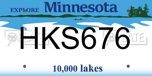 HKS676 Minnesota License Plate