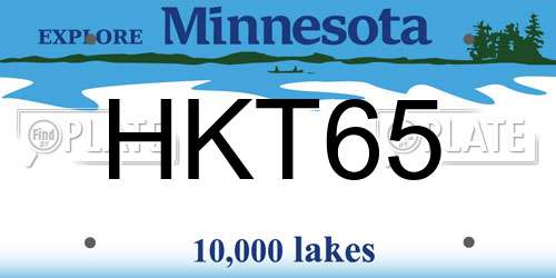 HKT65 Minnesota License Plate