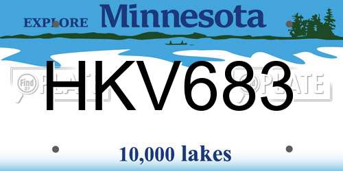 HKV683 Minnesota License Plate