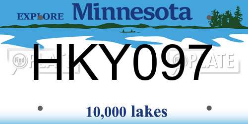 HKY097 Minnesota License Plate