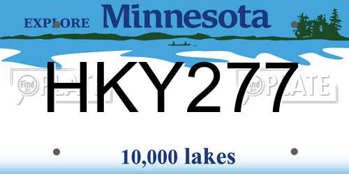HKY277 Minnesota License Plate