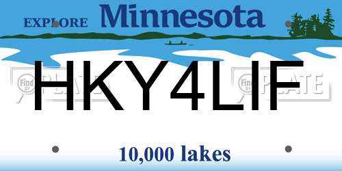 HKY4LIF Minnesota License Plate