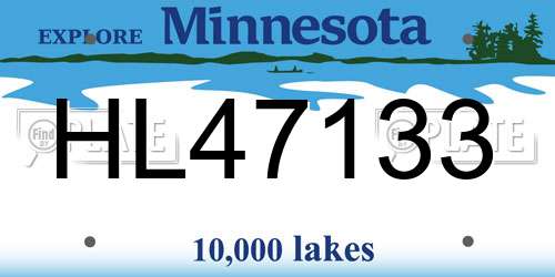 HL47133 Minnesota License Plate