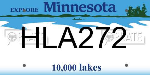 HLA272 Minnesota License Plate