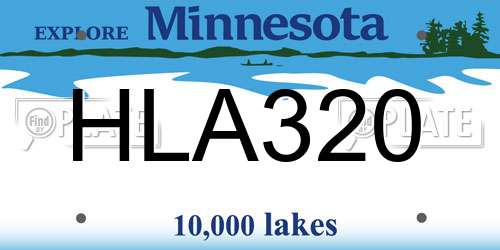 HLA320 Minnesota License Plate