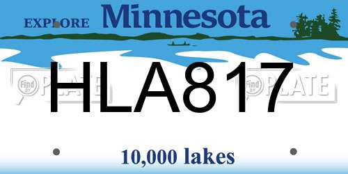 HLA817 Minnesota License Plate