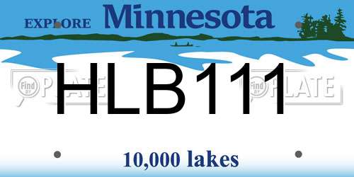 HLB111 Minnesota License Plate