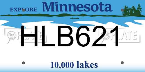 HLB621 Minnesota License Plate
