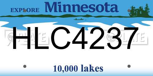 HLC4237 Minnesota License Plate