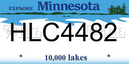 HLC4482 Minnesota License Plate