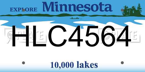 HLC4564 Minnesota License Plate