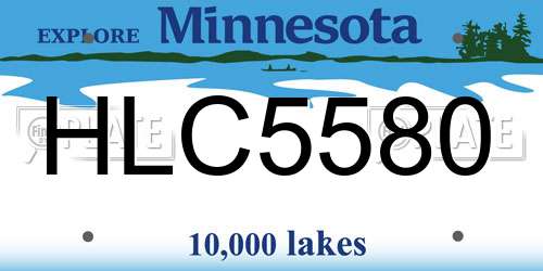 HLC5580 Minnesota License Plate