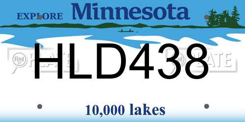 HLD438 Minnesota License Plate