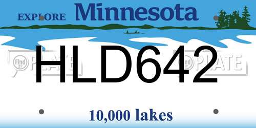 HLD642 Minnesota License Plate