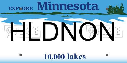 HLDNON Minnesota License Plate