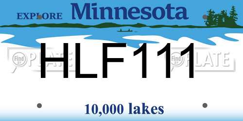 HLF111 Minnesota License Plate