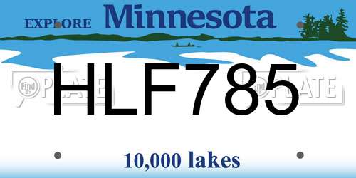 HLF785 Minnesota License Plate