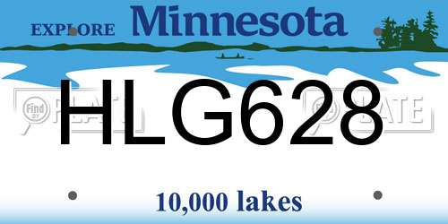 HLG628 Minnesota License Plate