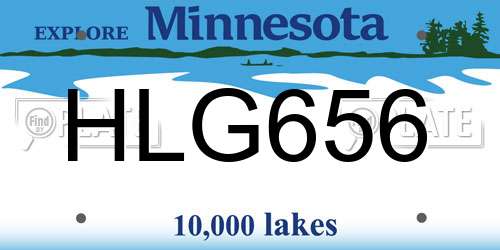 HLG656 Minnesota License Plate