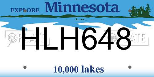 HLH648 Minnesota License Plate