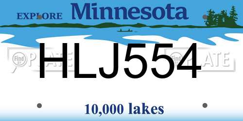 HLJ554 Minnesota License Plate