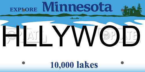 HLLYWOD Minnesota License Plate