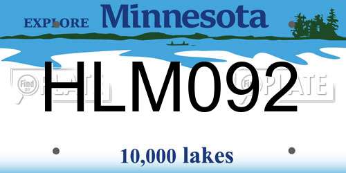 HLM092 Minnesota License Plate