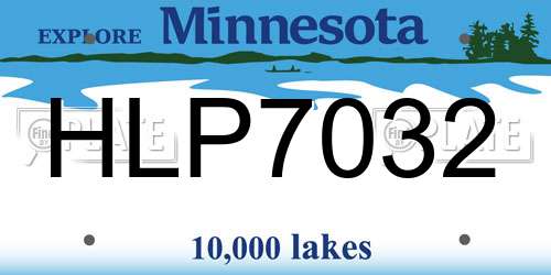 HLP7032 Minnesota License Plate