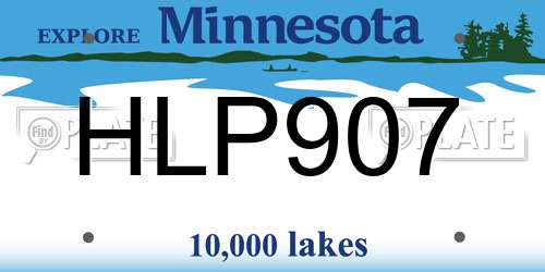 HLP907 Minnesota License Plate