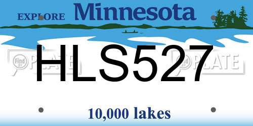 HLS527 Minnesota License Plate