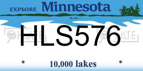 HLS576 Minnesota License Plate