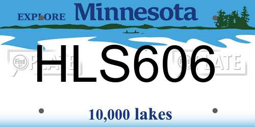 HLS606 Minnesota License Plate
