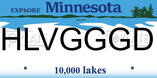 HLVGGGD Minnesota License Plate