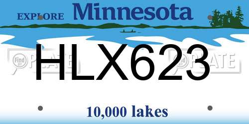 HLX623 Minnesota License Plate