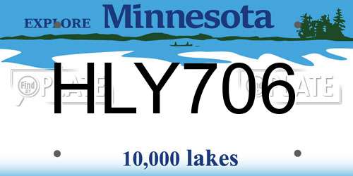 HLY706 Minnesota License Plate
