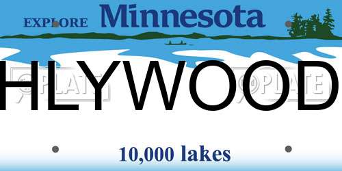 HLYWOOD Minnesota License Plate