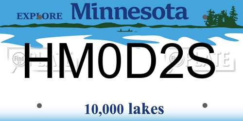HM0D2S Minnesota License Plate
