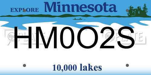 HM0O2S Minnesota License Plate