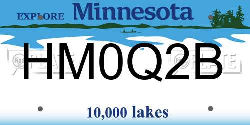 HM0Q2B Minnesota License Plate