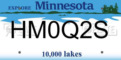 HM0Q2S Minnesota License Plate