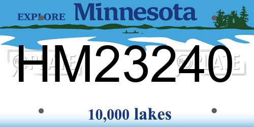 HM23240 Minnesota License Plate
