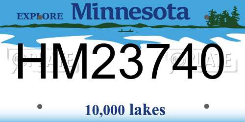 HM23740 Minnesota License Plate