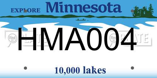 HMA004 Minnesota License Plate