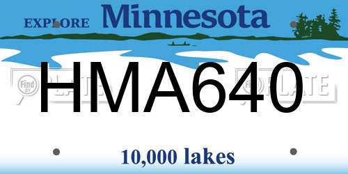 HMA640 Minnesota License Plate