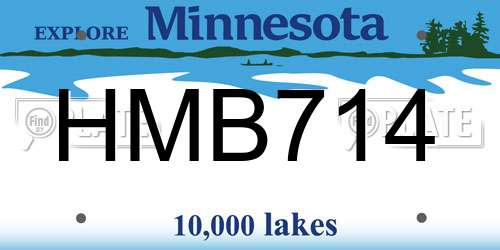 HMB714 Minnesota License Plate